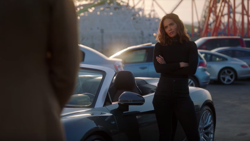 Mazikeen (Lesley-Ann Brandt) and her Audi R8.